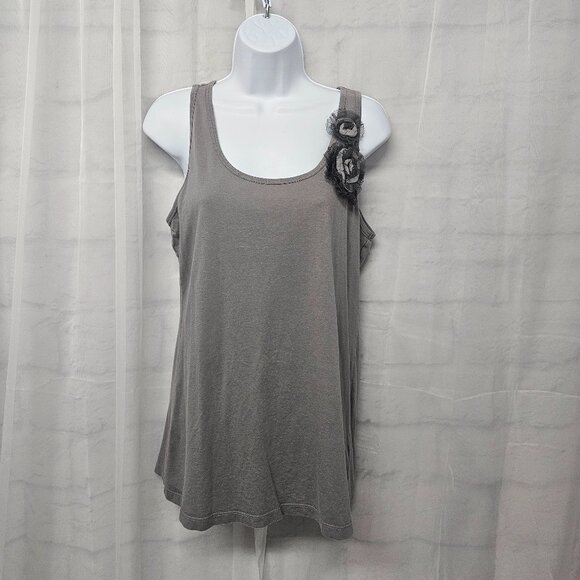 Old Navy Gray Y2K Tank Rosette Fairy Whimsigoth Goth Grunge Cami L - Picture 1 of 10